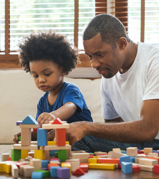 a black family playing together